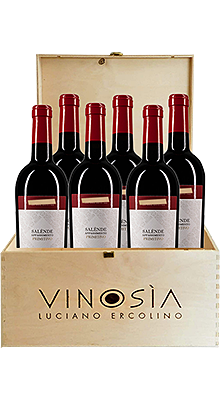 Vinosia Salènde Appassimento Primitivo IGT 2019 6 x 0,75l in der Holzkiste Vinosia Salènde Appassimento Primitivo IGT 2019 6 x 0,75l in der Holzkiste